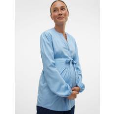 XS Gravid- & Amningskläder Mamalicious Mamma-Topp Blå XS