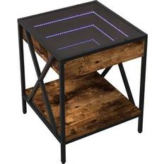 Led 40x40 vidaXL Infinity LED Smoked Oak Couchtisch 40x40cm