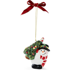 Christmas Tree Snowman Carrying Ornament