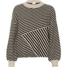 Wolle Blusen Kaffe KAverana Pullover Natur Größe für Damen