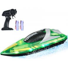 Barcos RC VEVOR RC Boat 2.4 GHz Remote Control Racing Boat 12 km/h Kids Adults Gift Green