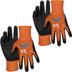 Knit Dipped Gloves, Cut Level A1 Touchscreen, Lar, L, Color Orange/Black, Included qty. Model# 60581