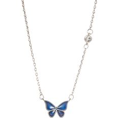 Zinc Necklaces Shein 1pc Elegant Thermochromic Butterfly Pendant Necklace, Suitable For Women's Daily, Festival And Banquet Wear