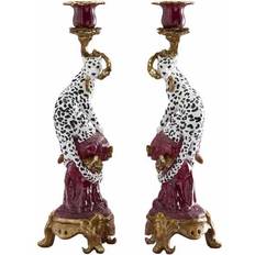 WERNS Leopard Multicolour Candlestick 33cm