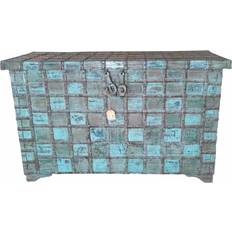 Kister Alexandra House Living Iron Acacia Mango Blue Kiste 130x86cm