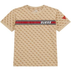 Brown T-shirts Guess Big Boy Quatro Printed Short Sleeve T-Shirt Beige