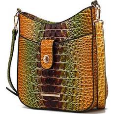 MKF Collection Giovana Gradient Rainbow Faux Crocodile-Embossed Vegan Leather Women's Crossbody Bag by Mia K