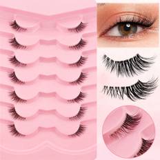 Shein Pairs Half Lashes Natural Look With Clear Band Wispy Fluffy Cat Eye Look Natural Short Accent Lashes End Lashes Corner Eyelashes Lashes Reusable Lash