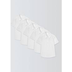 John Lewis ANYDAY Girl's Short Sleeve Patch Pocket School Shirts, Pack of 5, White