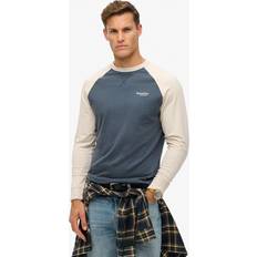 Superdry Baseball T-shirt Casual Bomuld Lange Ærmer - Blå