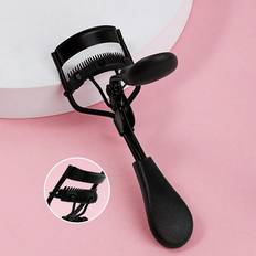 Shein 1pc Portable Stainless Steel Eyelash Curler With Comb, Black, Pinch And Hold For Natural Looking Lash Curl