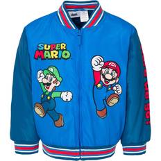 Children's Clothing Super Mario Nintendo Luigi Yoshi Little Boys Zip Up Varsity Bomber Jacket Blue/Navy 5-6