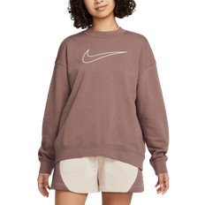 Nike Dri Fit Get Fit Women's Graphic Crewneck Sweatshirt - Plum Eclipse/White