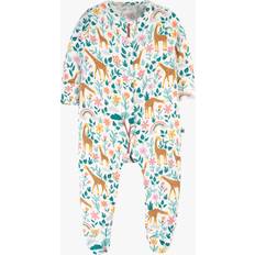 Frugi Baby Lovely Organic Cotton Bodysuit, Soft White Giraffes