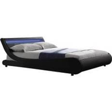 Lits et Matelas Habitat et Jardin Lit LED Natacha 160 x 200 cm - Noir