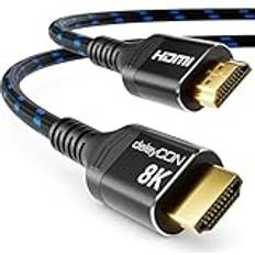 DeleyCON 2m 8K HDMI 2.1-Kabel 48G Ultra Hög Hastighet PS5 Xbox Soundbar Övervaka