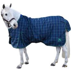 Equestrian 5' 9" Navy/Green Whitaker Jacob Standard-Neck Lightweight 200g Horse Turnout Rug