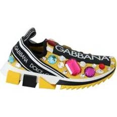 Dolce & Gabbana Gule Sorrento Krystall Sneakers Multicolor