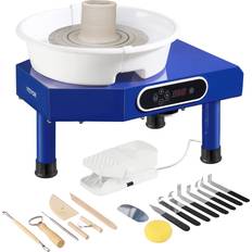 VEVOR Pottery Wheel, 10in Ceramic Wheel Forming Machine, Foot Pedal ABS Detachable Basin, 60-300RPM Adjustable Speed Manual LCD Panel, Sculpting Tool