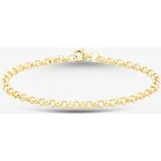 Gold Bracelets T.H.Baker 9ct Yellow Gold Round Belcher Chain Bracelet SRBP-350-9Y-7.5
