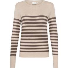 Naturfarvet - Striktrøjer Sweatere Kaffe KAlizza Striped Knit Pullover