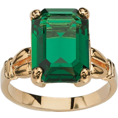 PalmBeach Simulated May Birthstone Ring - Gold/Emerald