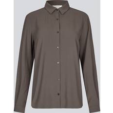 Modström Skjortor Modström Ossamd Shirt Dam Långärmade Skjortor Från Magasin Warm Gray