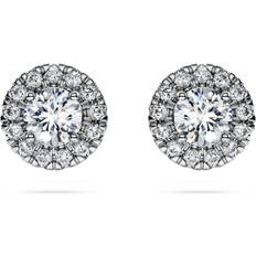 Swarovski 18k Earrings Swarovski Eternity halo stud earrings, Lab-grown diamonds 0.75 ct tw, Round cut, 18K white gold White