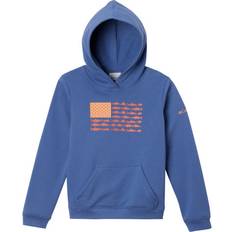 Columbia Boys Hoodies Children's Clothing Columbia Kid's PFG Fish Flag Long Sleeve Hoodie - Bluebell/Faded Peach