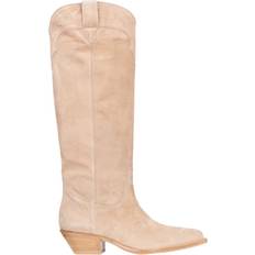 Laura Bellariva Velour Mou Cowboy Støvler Beige