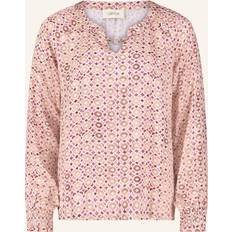 Braun - Damen Blusen Cartoon Bluse hellbeige braun dunkelpink