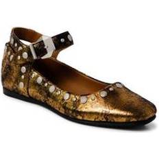 Bronze Low Shoes Free People Mystic Mary Jane Flats FP Collection - Bronze