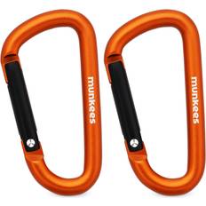 Aluminum Keychains Munkees Small Carabiner Clip Keychain 2 Pack - Orange