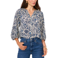 Beige Blouses Vince Camuto Women's Printed 3/4-Sleeve Top Sand Drift