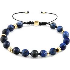 Gold - Sapphire Bracelets Anchor & Crew Agaya 9ct Yellow Gold Stone Beaded Macrame Bracelet