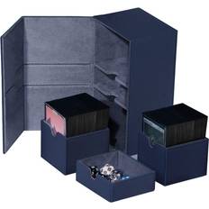 Scimi X-Large Commander Premium Double Deck Box for 200+ 3 Tray Fits MTG/TCG/CCG Navy Blue