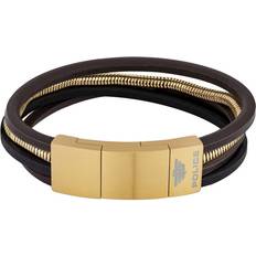 Guld - Herr Armband Police Herrarmband PJ26551BSG.02 Läder 19-21