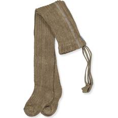 Silly Silas Soft Terry Rib Tights with Braces - Oyster Grey
