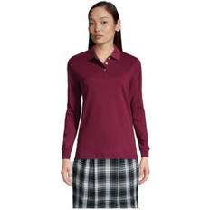 Lands' End Women Shirts Lands' End Women's School Uniform Long Sleeve Interlock Polo Shirt