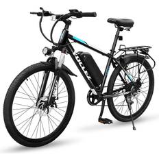 Lights E-Mountainbikes Sudoo 250W Motor Commuter Ebike 26" 2602-Black