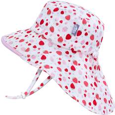Spandex Bucket Hats Children's Clothing Jan & Jul JAN & JUL Grow-with-Me Wide Brim Cotton Girls Sun-Hat for Toddler L: 2-5 Years, Strawberry