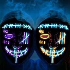 Garvee 2pack halloween led mask light up scary mask purge mask with lighting modes