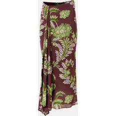 Floral draped midi skirt