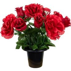 Pots, Plants & Cultivation URBN Living Urbnliving 30 cm Height Red Rose Assorted Style Mini Flowerpots In Black Planter