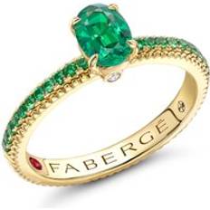 Wedding Rings - Yellow Faberge Colours of Love 18ct Yellow Gold Emerald Tsavorite Garnet Fluted Ring