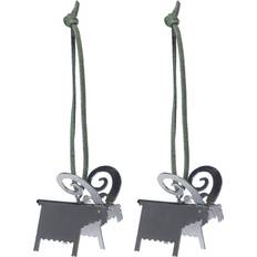 Ernst Zierelemente Ernst Weihnachtsanhänger Bock 2er-Pack Silber 5 cm Weihnachtsbaumschmuck 2Stk.