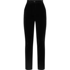 Velvet tailored pants black