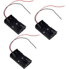 2 AA Battery Holder with Leads 3-pack