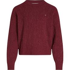 Tommy Hilfiger Striktrøjer Børnetøj Tommy Hilfiger Chenille Sweater Deep Rouge Sweatshirts hos Magasin