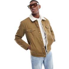 Toile Vestes Levi's Type 3 Sherpa Canvas Trucker Jacket - Tan/Brown